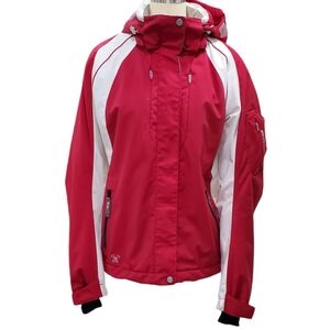 DNA coat women's size 12 red white ski snowboard